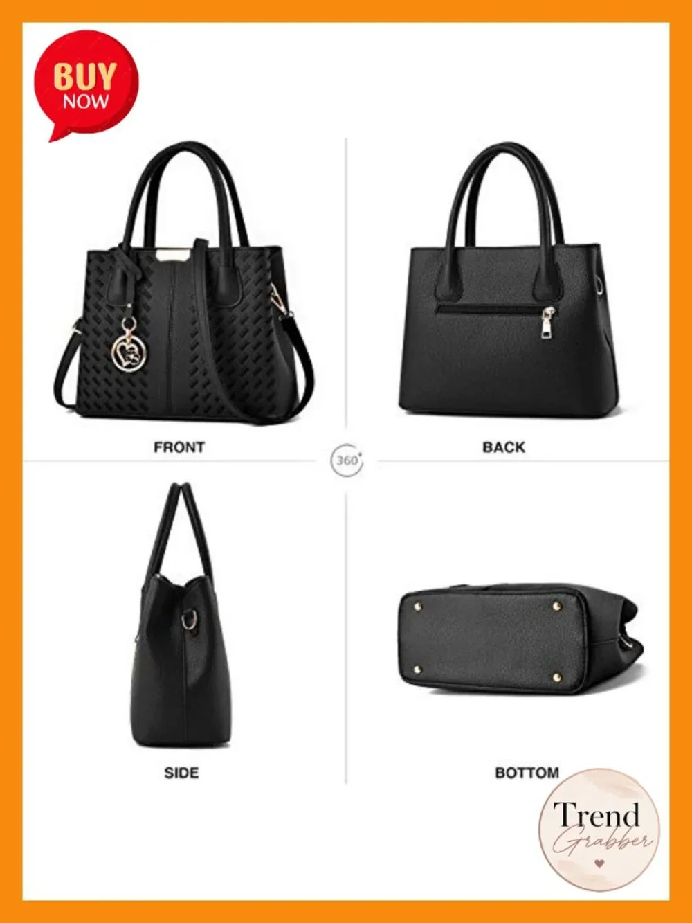 PU Leather Tote Satchel Shoulder Bag Crossbody Top Handle